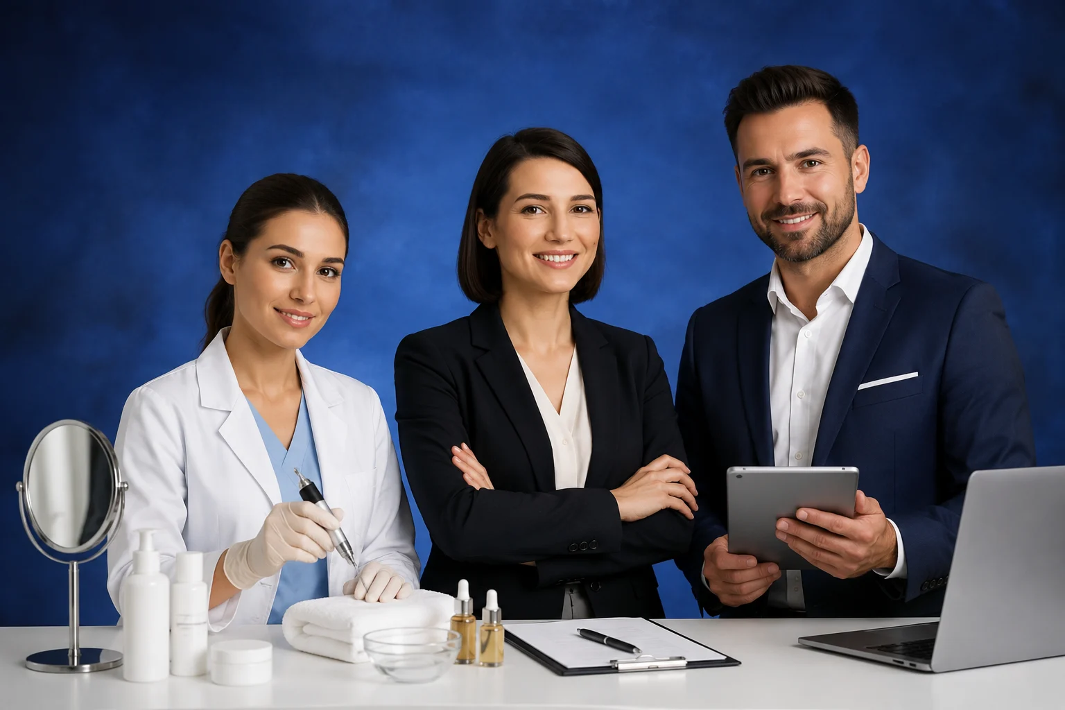 Medical aesthetics graduate at work